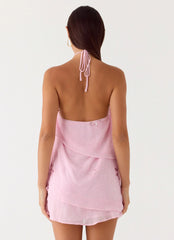 On The Go Beaded Mini Dress Pink