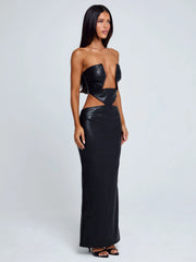Milarae Black Midi Dress