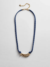 Bubble Letter Custom Paracord Necklace - Navy/White