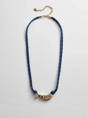 Bubble Letter Custom Paracord Necklace - Navy/White