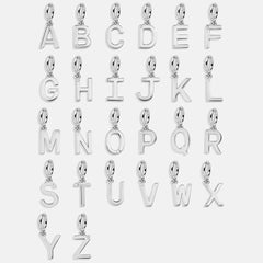 Classic Silver Initial Cluster Charm - D