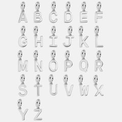 Classic Silver Initial Cluster Charm - C