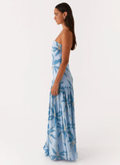 Eden Strapless Maxi Dress Blue