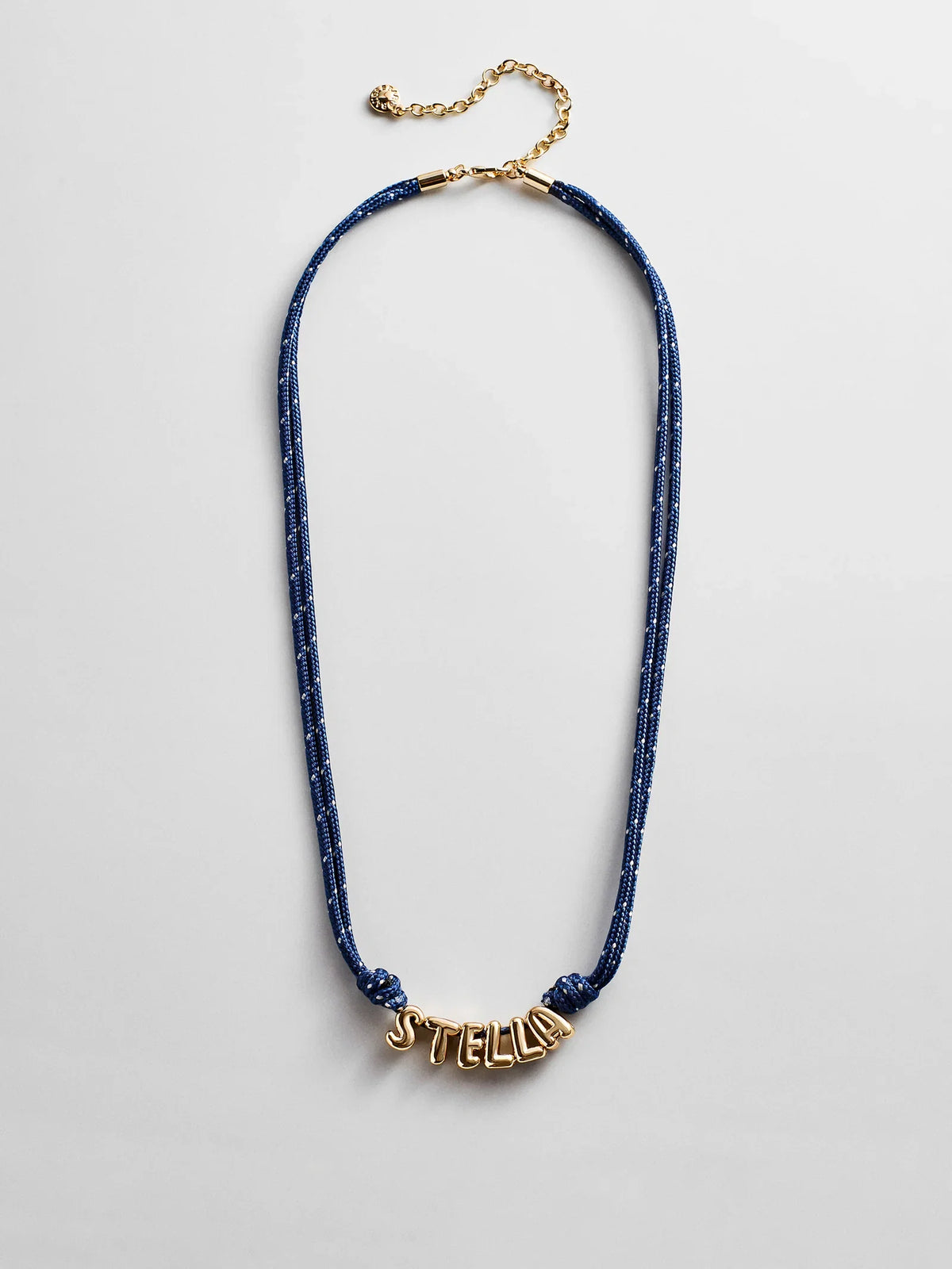 Bubble Letter Custom Paracord Necklace - Navy/White